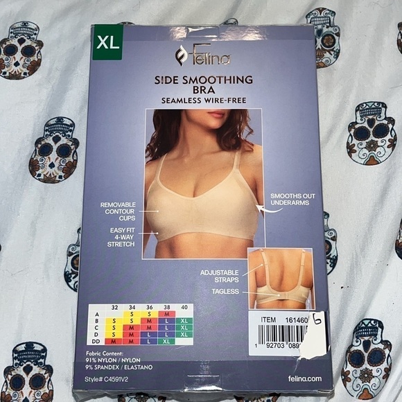 Felina Ladies' Side Smoothing Bra, 2-pack  Size Extra Large New in Box - Picture 2 of 3